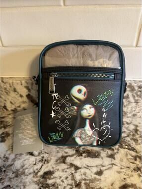 Disney Parks Jack Skellington and Sally Loungefly Crossbody Bag - New
